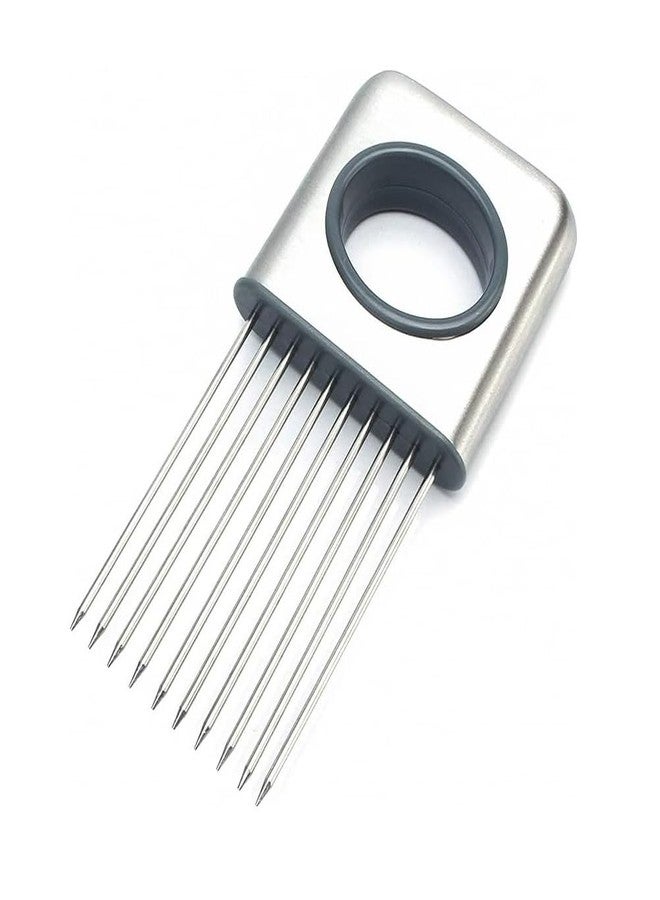 Trifecta Onion Holder Slicer, Airlxf Stainless Steel Fork Slicing Tomato Cutter Onion Peeler Odor Eliminator Vegetable Potato Cutter Slicer Gadget Multipurpose Meat Tenderizers - Image 1